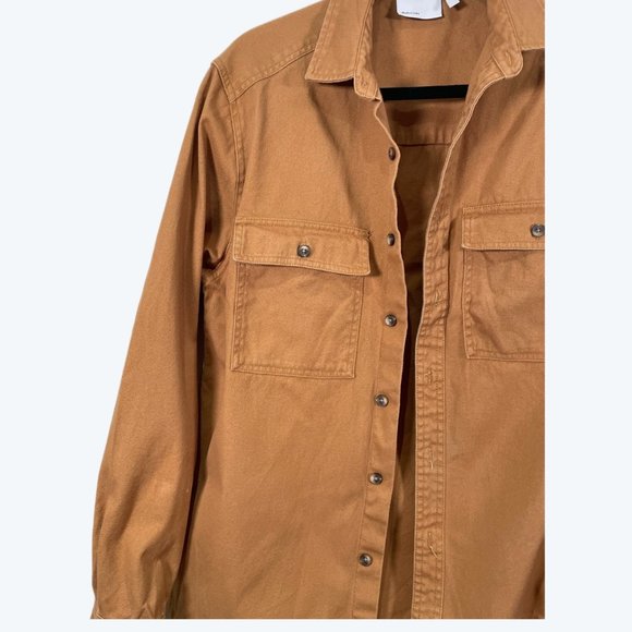 ASOS Men's Twill Shirt Jeacket Shacket Size S Handcraft Camel Color Cotton - Picture 5 of 9